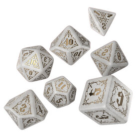 Q Workshop BLOODSUCKER - 7 DICE SET - Shimmering White/Gold
