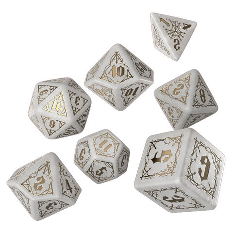 BLOODSUCKER - 7 DICE SET - Shimmering White/Gold