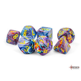 CHESSEX CHESSEX - FESTIVE - 7 DICE SET - Mega-Hydral Mosaic/Yellow