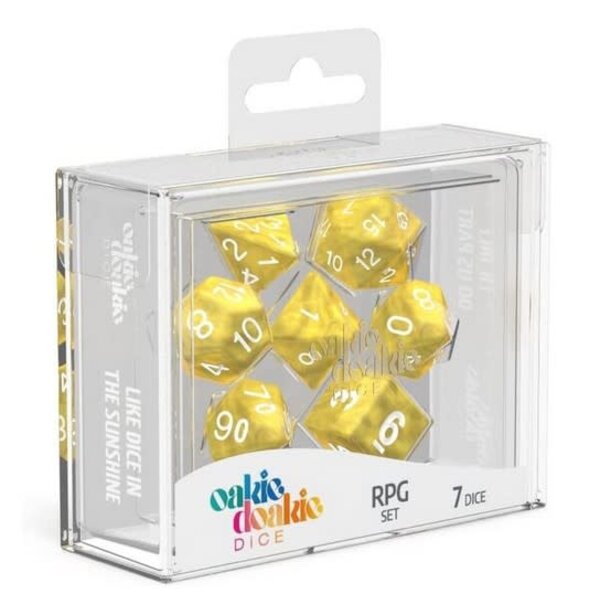 OakieDoakie Dice OAKIE DOAKIE - 7DIE SET - MARBLE - Yellow