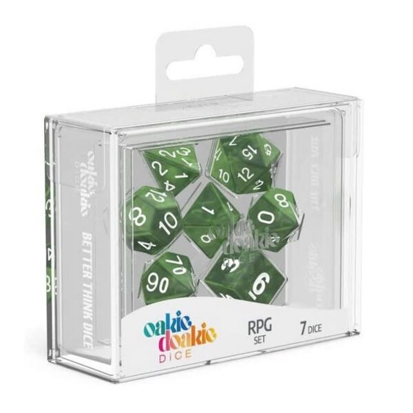 OakieDoakie Dice OAKIE DOAKIE - 7DIE SET - MARBLE - Green
