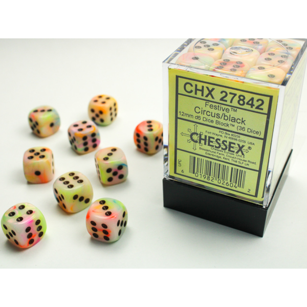 CHESSEX CHESSEX - FESTIVE - 36D6 - Circus/Black