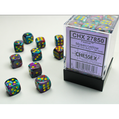 CHESSEX - FESTIVE - 36D6 - Mosaic/Yellow