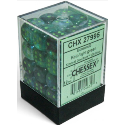 CHESSEX - BOREALIS - 36D6 - LUMINARY - Kelp/Light Green