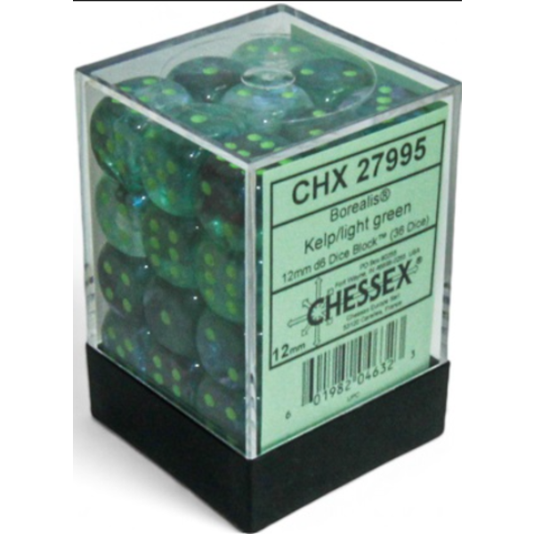 CHESSEX CHESSEX - BOREALIS - 36D6 - LUMINARY - Kelp/Light Green