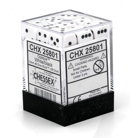 CHESSEX CHESSEX - OPAQUE - 36D6 - White/Black