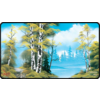 UP - PLAYMAT - BLACK STITCH - BOB ROSS - Lakeside Path