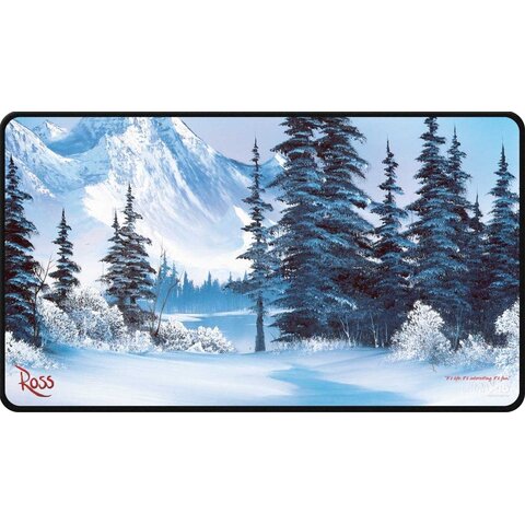 UP - PLAYMAT - BLACK STITCHED - BOB ROSS - Winter Paradise