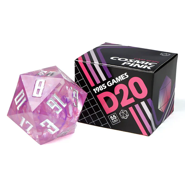1985 Games 1985 GAMES - MEGA D20 (55mm) - SHARP EDGE - Cosmic Pink