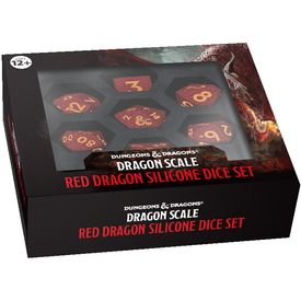  DND - 7 DICE SET - METAL - Dragon Scale Red