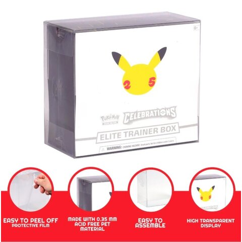 EVORETRO - DISPLAY CASE (5pk) - FOR POKEMON ETB - Clear
