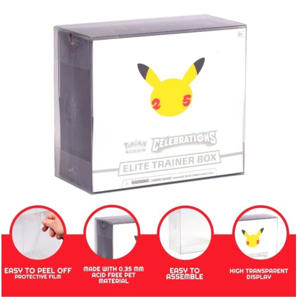 EvoRetro EVORETRO - DISPLAY CASE (5pk) - FOR POKEMON ETB - Clear