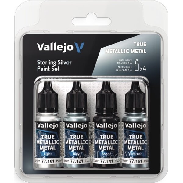 Vallejo VALLEJO - PAINT SET - TRUE METALLIC METAL - Sterling Silver