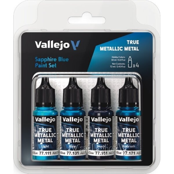 Vallejo DEC - VALLEJO - PAINT SET - TRUE METALLIC METAL - Sapphire Blue