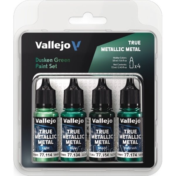Vallejo VALLEJO - PAINT SET - TRUE METALLIC METAL - Dusken Green