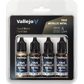 Vallejo VALLEJO - PAINT SET - TRUE METALLIC METAL - Aged Metal