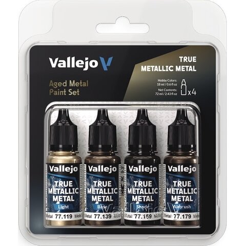 DEC - VALLEJO - PAINT SET - TRUE METALLIC METAL - Aged Metal