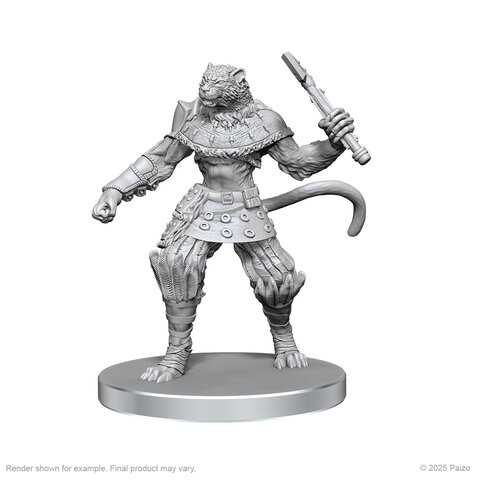 PATHFINDER - UNPAINTED MINIS - WV26 - Elf Hunter & Catfolk Bandit