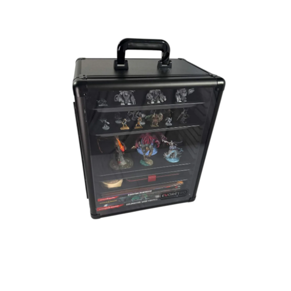 EvoRetro EVORETRO - CASE - ALUMINUM - MINIATURES DISPLAY & CARRY - 5 Metal Trays