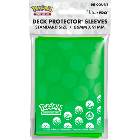 UP - SLEEVES (65ct) - D-PRO - POKEMON - ENERGY TYPE - Grass