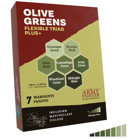 ARMY PAINTER - WARPAINTS - FANATAC FLEXIBLE TRIAD PLUS+ - Olive Greens