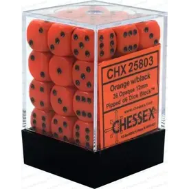 Chessex CHESSEX - 36D6 - OPAQUE - Orange/Black