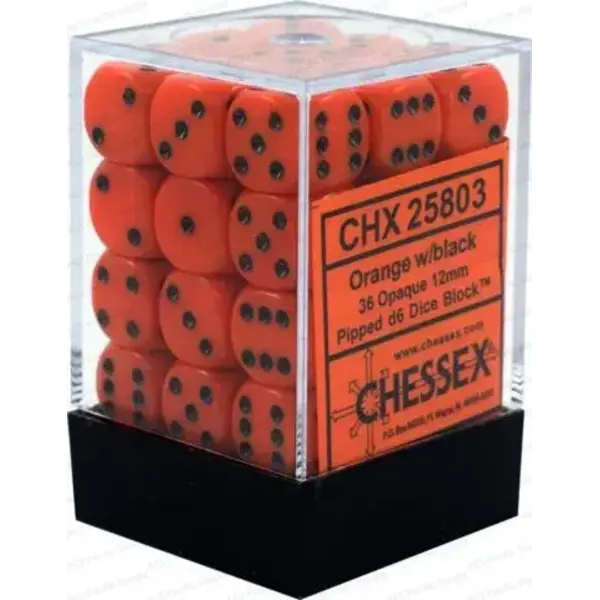 Chessex CHESSEX - 36D6 - OPAQUE - Orange/Black
