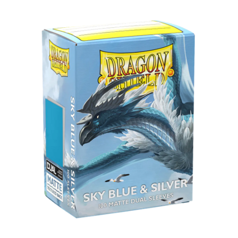 DRAGON SHIELD - SLEEVES (100ct) - DUAL MATTE - Sky Blue/Silver