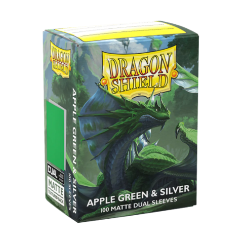DRAGON SHIELD - SLEEVES (100ct) - DUAL MATTE - Apple Green/Silver