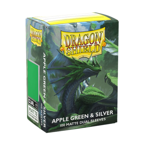 Arcane Tinmen DRAGON SHIELD - SLEEVES (100ct) - DUAL MATTE - Apple Green/Silver