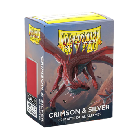 DRAGON SHIELD - SLEEVES (100ct) - DUAL MATTE - Crimson/Silver
