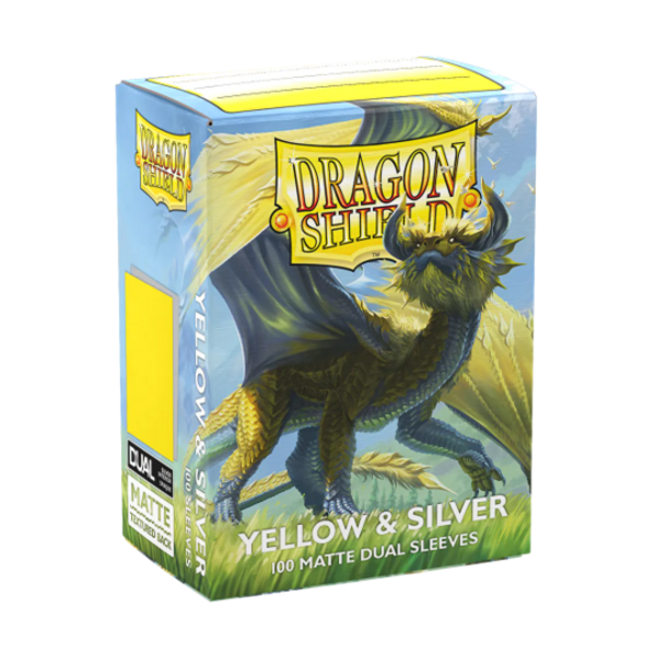Arcane Tinmen DRAGON SHIELD - SLEEVES (100ct) - DUAL MATTE - Yellow/Silver