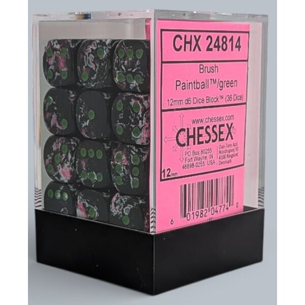 Chessex CHESSEX - 36D6 - Paintball/Green