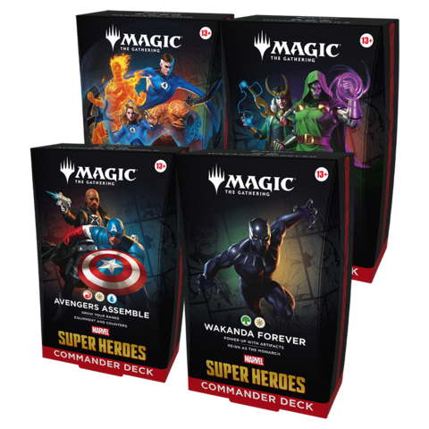 19 JUIN - MTG - MARVEL SUPER HEROES - COMMANDER DECK - Set of 4