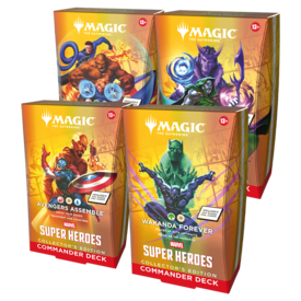 MTG 19 JUIN - MTG - MARVEL SUPER HEROES - COMMANDER DECK - COLLECTOR - Set of 4