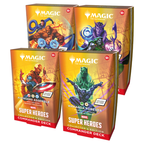19 JUIN - MTG - MARVEL SUPER HEROES - COMMANDER DECK - COLLECTOR - Set of 4
