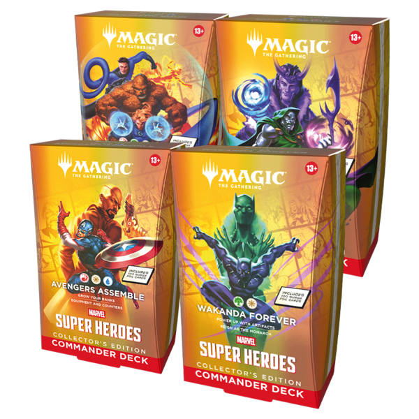 MTG 19 JUIN - MTG - MARVEL SUPER HEROES - COMMANDER DECK - COLLECTOR - Set of 4