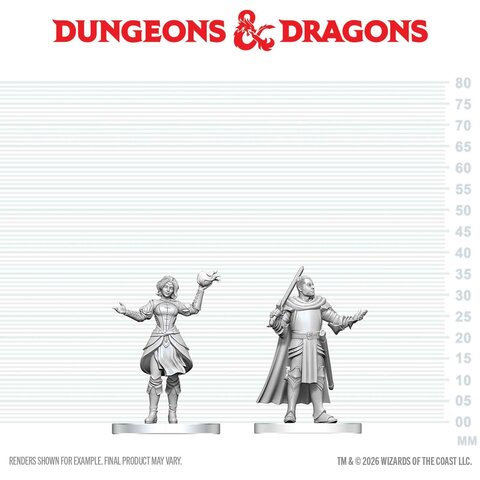 DND - UNPAINTED MINI - Knight & Mage Apprentice
