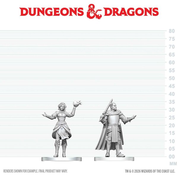 Wizkids DND - UNPAINTED MINI - Knight & Mage Apprentice