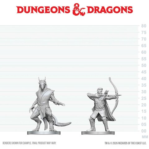 AOÛT - DND - UNPAINTED MINIS - Elf Ranger & Dragonborn Monk