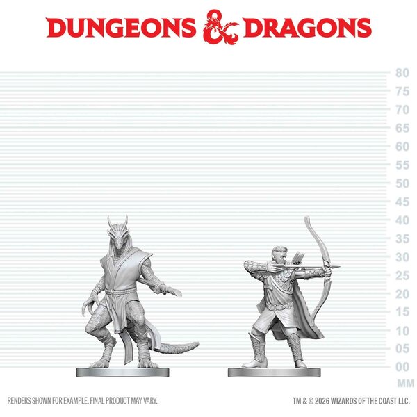 Wizkids AOÛT - DND - UNPAINTED MINIS - Elf Ranger & Dragonborn Monk