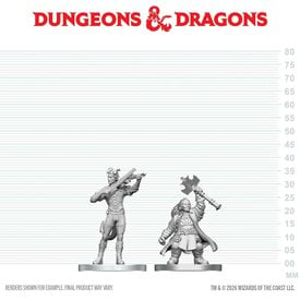 Wizkids AOÛT - DND - UNPAINTED MINIS - Tiefling Bard & Dwarf Cleric