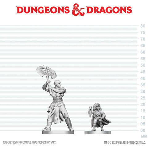 AOÛT - DND - UNPAINTED MINIS - Goliath Barbarian & Halfling Rogue
