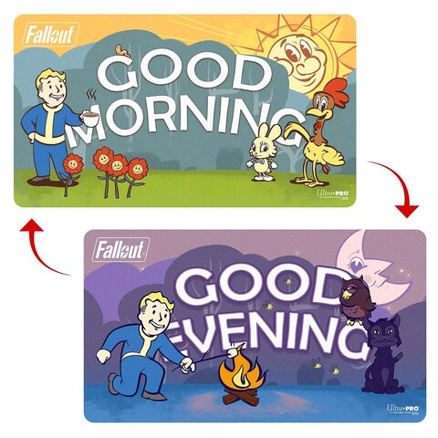 JUIL - UP - PLAYMAT - DOUBLE SIDED - FALLOUT VAULT BOY - Good Morning/Evening