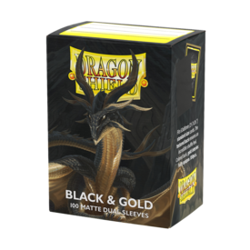 Arcane Tinmen DRAGON SHIELD - SLEEVES (100ct) - DUAL MATTE - Black and Gold
