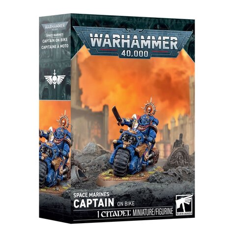 3 OCT - 40K - SPACE MARINES - Captain on Bike