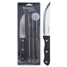 Vaggan Steak Knives -  Set of 4 pcs Black Handle