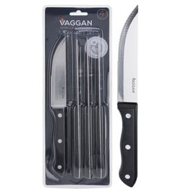 Vaggan Steak Knives -  Set of 4 pcs Black Handle