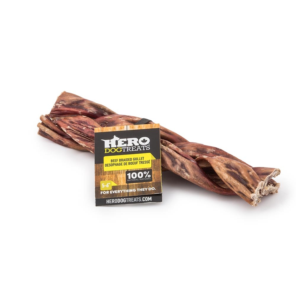 Hero Dog Treats Beef Gullet Braided