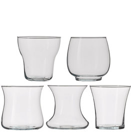 Mica Vase glass 5 assorted pdq - h14xd14,5cm
